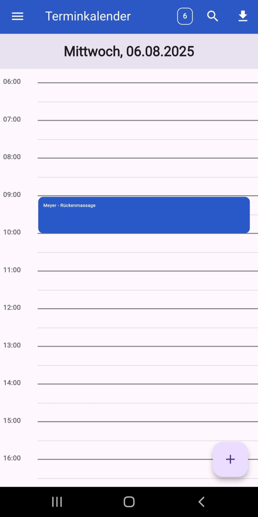 Tagesansicht – Mobile